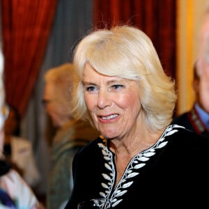 Camilla Parker Bowles, duchesse de Cornouailles - Le prince Charles, prince de Galles, et Camilla Parker Bowles, duchesse de Cornouailles, assistent à la réception organisée pour la Journée du Commonwealth à Marlborough House à Londres, le 9 mars 2020.