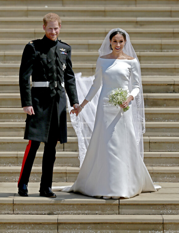 Meghan Markle le jour de son mariage avec le prince Harry le 19 mai 2018 à Windsor.