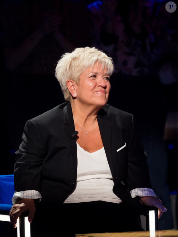 Exclusif - Mimie Mathy - Enregistrement de l'émission "La Boîte à secrets 4" à Paris, présentée par F.Bollaert, et diffusée le 10 avril sur France 3. Le 23 janvier 2020 © Tiziano Da Silva / Bestimage