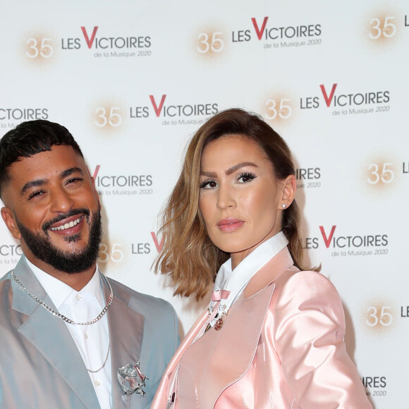 Slimane et Vitaa lors de la 35e édition des Victoires de la musique à La Seine Musicale, Boulogne Billancourt le 14 février 2020. © Cyril Moreau / Bestimage