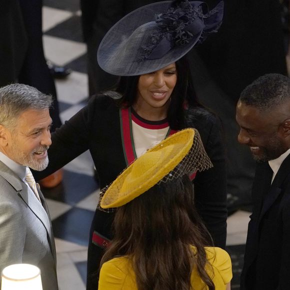 Idris Elba et Sabrina Dhowre au mariage du prince Harry et de Meghan Markle le 19 mai 2018 à Windsor.