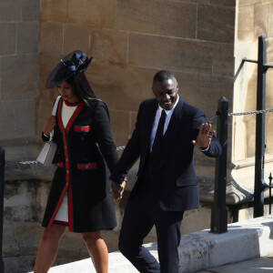 Idris Elba et Sabrina Dhowre au mariage du prince Harry et de Meghan Markle le 19 mai 2018 à Windsor.