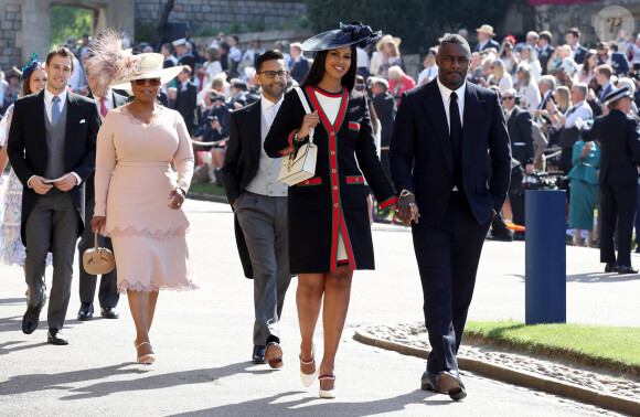 Idris Elba et Sabrina Dhowre au mariage du prince Harry et de Meghan Markle le 19 mai 2018 à Windsor.