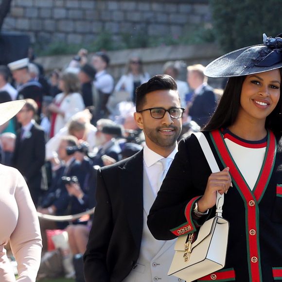 Idris Elba et Sabrina Dhowre au mariage du prince Harry et de Meghan Markle le 19 mai 2018 à Windsor.