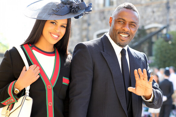 Idris Elba et Sabrina Dhowre au mariage du prince Harry et de Meghan Markle le 19 mai 2018 à Windsor.