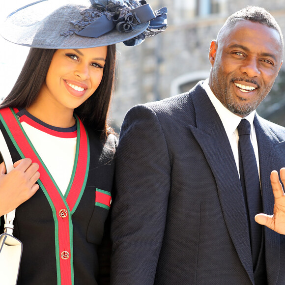 Idris Elba et Sabrina Dhowre au mariage du prince Harry et de Meghan Markle le 19 mai 2018 à Windsor.
