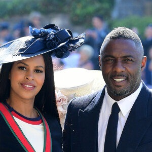 Idris Elba et Sabrina Dhowre au mariage du prince Harry et de Meghan Markle le 19 mai 2018 à Windsor.