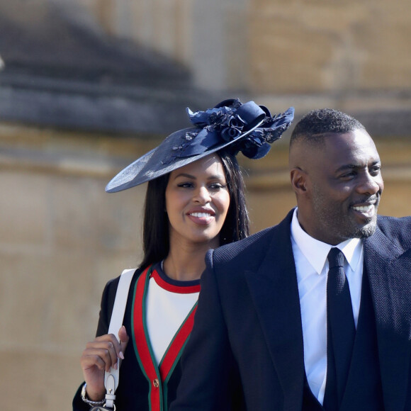 Idris Elba et Sabrina Dhowre au mariage du prince Harry et de Meghan Markle le 19 mai 2018 à Windsor.