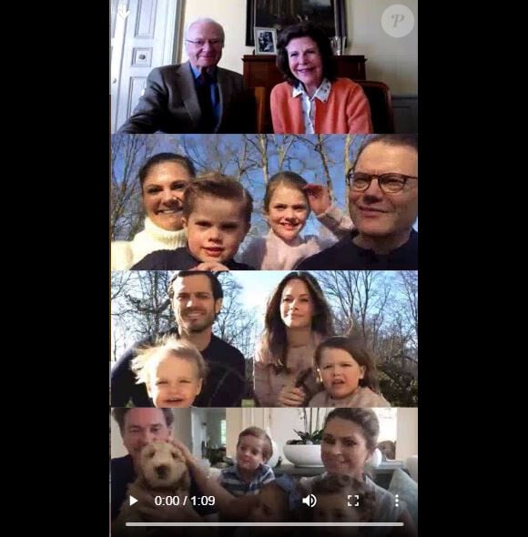 La famille royale de Suède a fêté Pâques ensemble en visio, le 12 avril 2020, en pleine période de confinement en raison de la pandémie du coronavirus, et a partagé des extraits de ces moments en famille inédits sur Instagram.