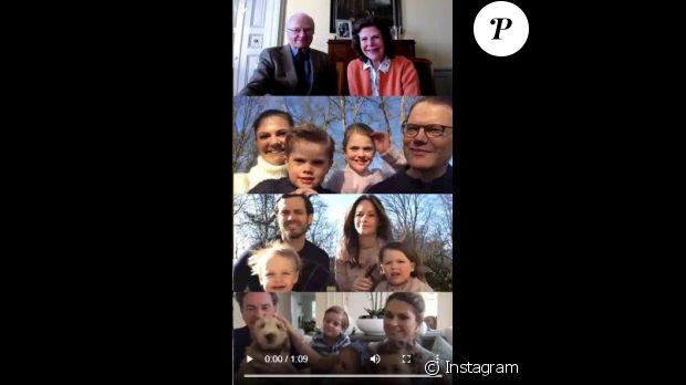La famille royale de Suède a partagé un extrait de son appel visio pour Pâques, le 12 avril 2020, en pleine période de confinement en raison de la pandémie du coronavirus, et a partagé des extraits de ces moments en famille inédits sur Instagram.