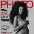 Tina Kunakey, enceinte et nue, en couverture du magazine Photo. Photo par Victor Santiago.