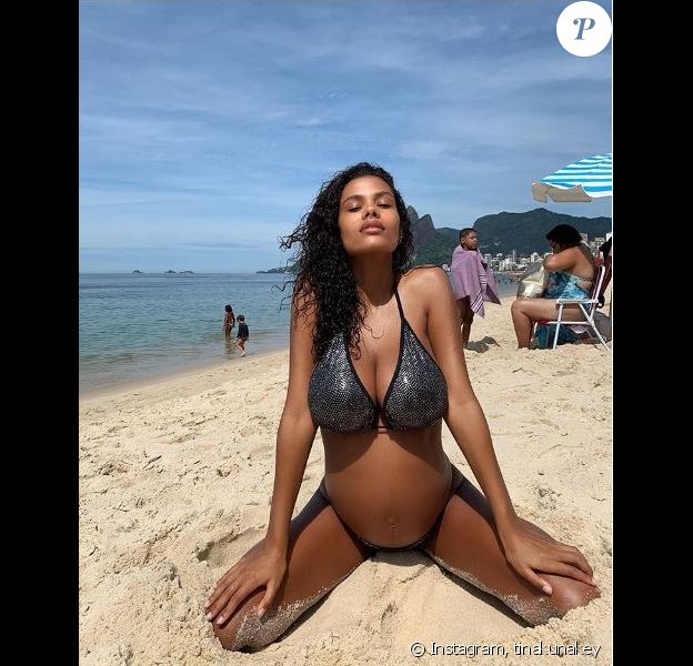 Tina Kunakey, pose enceinte, au Brésil. Sur Instagram, le 4 janvier 2019
