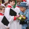 La reine Elisabeth II d'Angleterre - La famille royale d'Angleterre à la sortie de la cérémonie du Commonwealth en l'abbaye de Westminster à Londres, le 9 mars 2020.