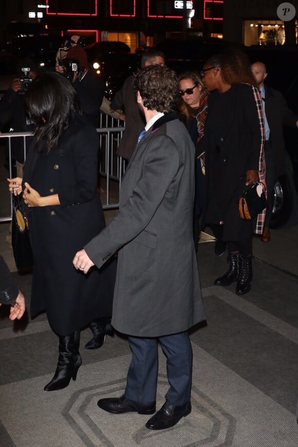 Meghan Markle, duchesse de Sussex, enceinte, et Serena Williams à la sortie du restaurant The Polo Bar dans le quartier de Upper East Side à New York City, New York, Etats-Unis, le 19 février 2019.