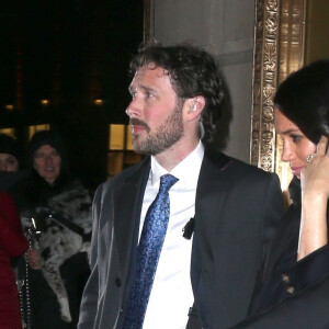 Meghan Markle, duchesse de Sussex, enceinte, et Serena Williams à la sortie du restaurant The Polo Bar dans le quartier de Upper East Side à New York City, New York, Etats-Unis, le 19 février 2019.