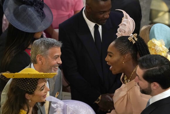 George Clooney, sa femme Amal et Serena Williams - Cérémonie de mariage du prince Harry et de Meghan Markle en la chapelle Saint-George au château de Windsor, Royaume Uni, le 19 mai 2018.