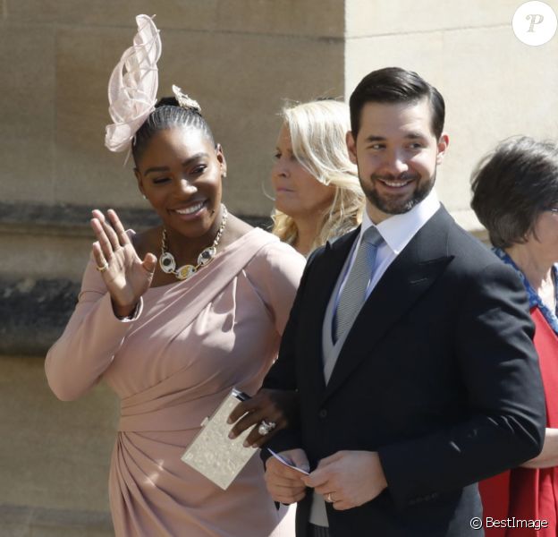 Serena Williams et Alexis Ohanian - Les invités arrivent à la chapelle St. George pour le mariage du prince Harry et de Meghan Markle au château de Windsor, Royaume Uni, le 19 mai 2018.