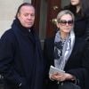 Julio Iglesias et sa femme Miranda aux funérailles d'Oscar de la Renta à New York en 2014.