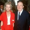 Archives - Bernard Blier et sa femme Annette Martin lors d'une soirée au théâtre des Bouffes Parisiens. Le 24 juin 1986.