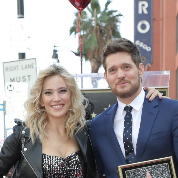 Michael Buble honoré avec son étoile sur le Walk Of Fame à Hollywood avec Luisana Lopilato Los Angeles, le 16 novembre 2018