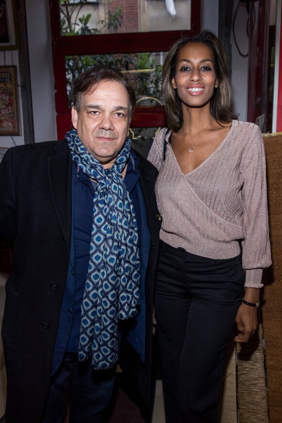 Didier Bourdon et son epouse Marie-Sandra Badini Duran - Soirée en l'honneur de Nathalie Baye, organisée par Louis Michel Colla, à La Chope des Puces, restaurant mythique de Marcel Campion à Saint-Ouen. Le 30 avril 2018 © Cyril Moreau / Bestimage