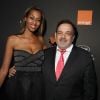 Didier Bourdon et sa femme Marie-Sandra Badini au photocall de la soirée "Orange" sur la plage de l'hôtel Majectic lors du 72ème Festival International du Film de Cannes, le 18 mai 2019. © Denis Guignebourg/Bestimage