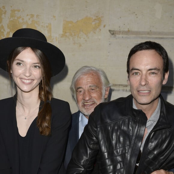 Annabelle Waters Belmondo, Jean-Paul Belmondo et Anthony Delon - Soirée du cinquième anniversaire du musée Paul Belmondo à Boulogne-Billancourt le 13 avril 2015.