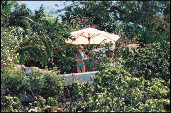 Diana en vacances sur l'île de Saint Barthélémy en 1993.