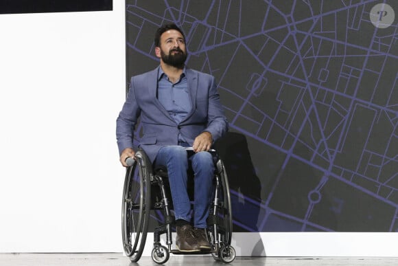 Michael Jeremiasz lors de la présentation du logo des Jeux Olympiques et Paralympiques "Paris 2024" dévoilé au cinéma "Le Grand Rex" à Paris, le 21 octobre 2019.