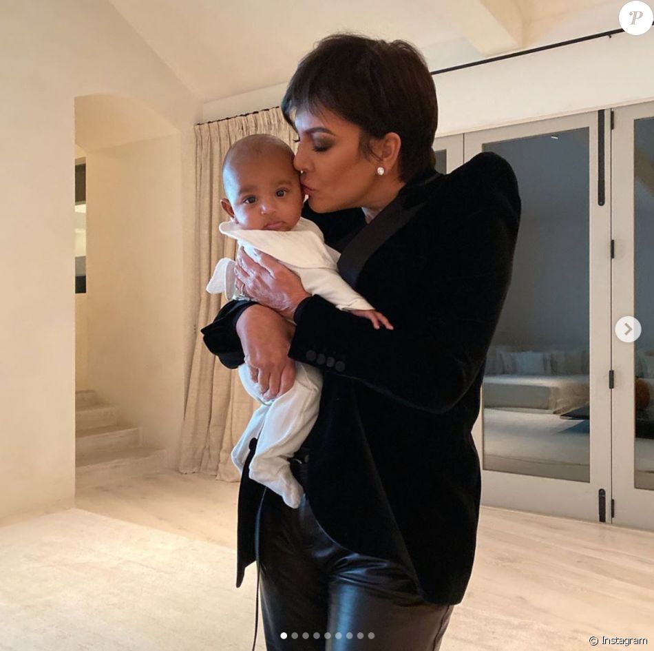 Kris Jenner et son petitfils Psalm West, le fils de Kim Kardashian et Kanye West. Photo publiée