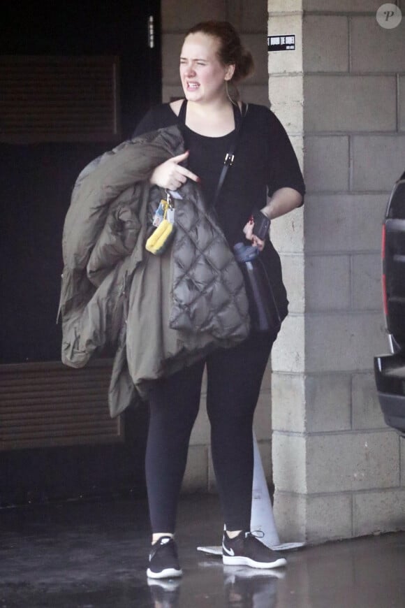 Exclusif - Adele quitte son cours de gym à Los Angeles le 8 novembre 2018.