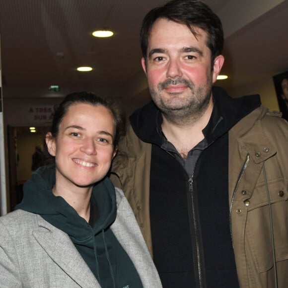 Jean-François Piège et sa femme Elodie - People en backstage lors du deuxième jour du concert de Patrick Bruel lors de sa tournée "Ce soir on sort..." à Paris La Défense Arena le 7 décembre 2019. © Coadic Guirec/Bestimage