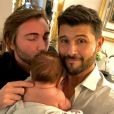 Christophe Beaugrand et    Ghislain Gerin avec leur fils Valentin le 1er janvier 2020. 
