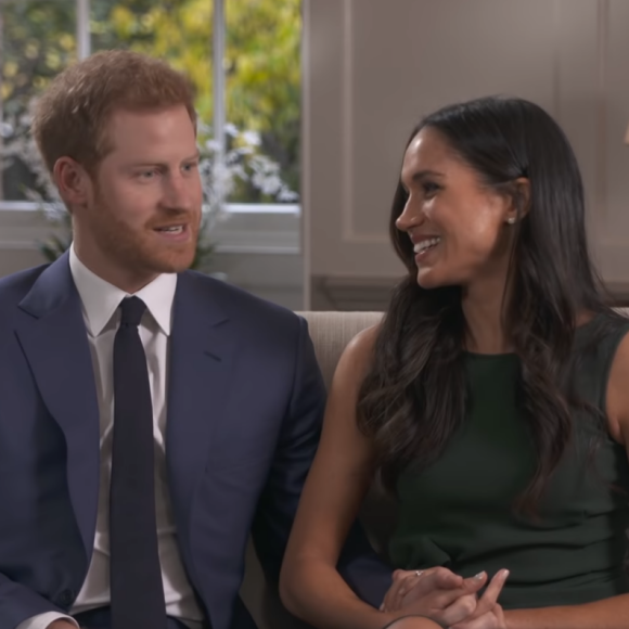 Le prince Harry et Meghan Markle lors de leur interview pour la BBC, juste après leurs fiançailles, en novembre 2017.