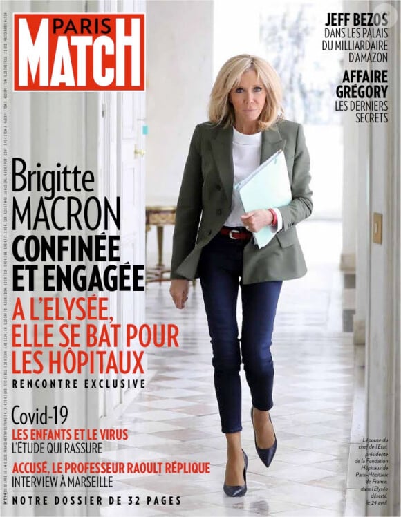 Brigitte Macron en couverture de "Paris Match", numéro du 30 avril 2020.