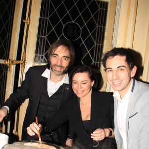 Exclusif - Laurence Sailliet, Jordan de Luxe, Cédric Villani - Dîner chez Pierre-Jean Chalençon à Paris, le 14 mai 2020. © Baldini / Bestimage