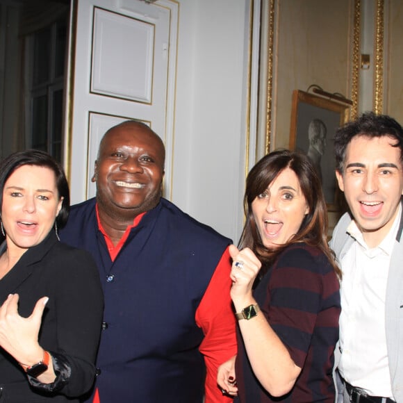 Exclusif - Sandrine Sarroche, Magloire, Laurence Sailliet, Jordan de Luxe - Dîner chez Pierre-Jean Chalençon à Paris, le 14 mai 2020. © Baldini / Bestimage