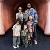 Kim Kardashian, Kanye West et leurs quatre enfants North, Saint, Chicago et Psalm. Février 2020.