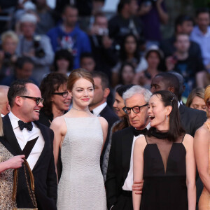 Emma Stone, Woody Allen et sa femme Soon-Yi Previn, Parker Posey, guest - Montée des marches du film "Irrational Man" (L'homme irrationnel) lors du 68ème Festival International du Film de Cannes, à Cannes le 15 mai 2015.