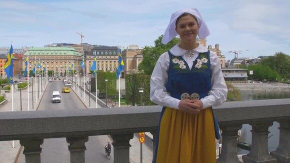 La princesse héritière Victoria de Suède fait visiter la salle à manger de Lovisa Ulrika pour la fête nationale suédoise le 6 juin 2020.