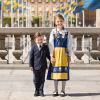 Le prince Oscar et la princesse Estelle de Suède photographiés au palais royal à Stockholm à l'occasion de la Fête nationale suédoise en juin 2020. ©Linda Broström/Cour royale de Suède