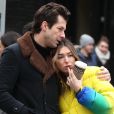 Mark Ronson et Rebecca Schwartz en couple dans le quartier de Soho à New York en février 2019.