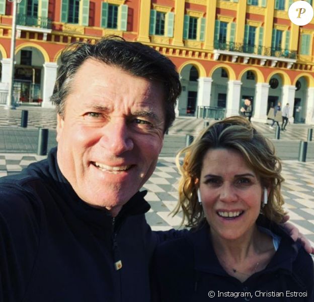 Christian Estrosi et Laura Tenoudji à Nice. Janvier 2020.