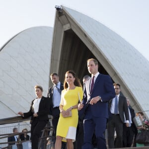 Le prince William et Catherine Kate Middleton, la duchesse de Cambridge à la sortie de l'Opéra de Sydney, le 16 avril 2014.