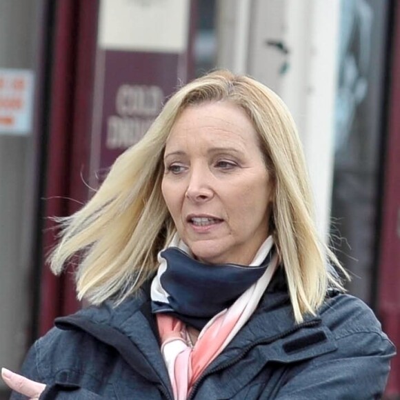 Lisa Kudrow sur le tournage de "Blackpool Beach" à Blackpool, le 1er mai 2019.