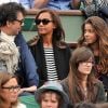 Karine Le Marchand et sa fille Alya, Stéphane Plaza - People aux Internationaux de France de tennis de Roland Garros à Paris, le 29 mai 2014.