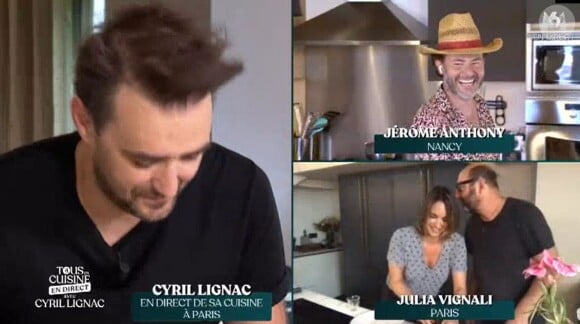 Julia Vignali et Kad Merad dans "Tous en cuisine", le 11 juin 2020, sur M6