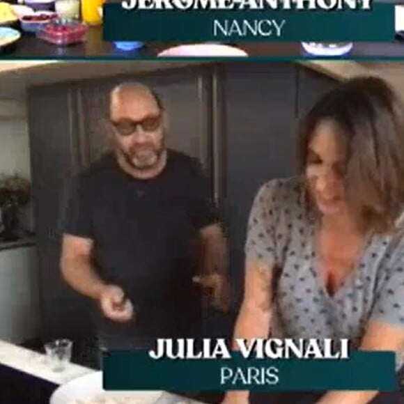 Julia Vignali et Kad Merad dans "Tous en cuisine", le 11 juin 2020, sur M6