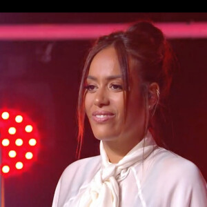 Amel Bent lors de la finale de The Voice 2020, diffusée sur TF1. Le samedi 13 juin 2020.
