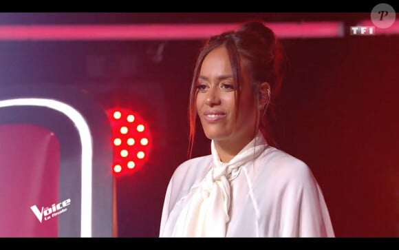 Amel Bent lors de la finale de The Voice 2020, diffusée sur TF1. Le samedi 13 juin 2020.